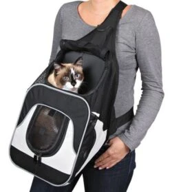 Trixie Savina Front Rucksack, Nylon, 30x33x26 Cm Grey-black -Pet Supplies-Cats Shop 15896 mochila frontal savina nylon2 1 g