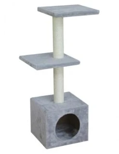 Nayeco Amelie Scratching Post Amelie Grey 3 Heights With Cat Flap