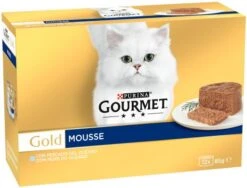 Gourmet Mousse Fish Ocean -Pet Supplies-Cats Shop 187658 gold mousse mpk 12 px oceano 7613033301094 2 3 9 g