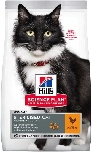 Hill's Science Plan Sterilised Mature Adult 7+ With Chicken 3 Hill's Science Plan Sterilised Mature Adult 7+ With Chicken