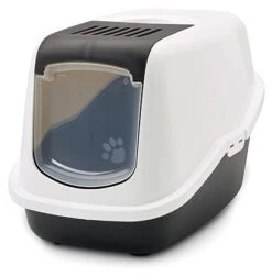 Savic Nestor Covered Door/Filter Covered Cat Litter Box Nestor Black