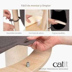 Catit Vesper TreeHouse Medium Scratching Post For Cats -Pet Supplies-Cats Shop 52116 Catit Vesper Treehouse Medium Panel 4 ES 63f48b357975d g