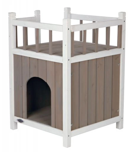 Trixie Cats Shed With Balcony Grey-White 3 Trixie Cats Shed With Balcony Grey-White