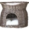 Trixie Wicker Cave With Gray Top Cat Bed -Pet Supplies-Cats Shop cueva para gatos mimbre gris 1 g