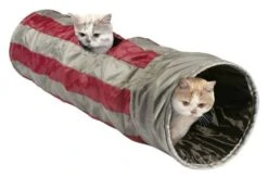 Karlie Flamingo Feline Cruiser Red And Grey Play & Sleeping Tunnel