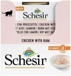 Pack 14 Schesir Chicken In Natural Gravy -Pet Supplies-Cats Shop pollo con jamon en salsa 4 g